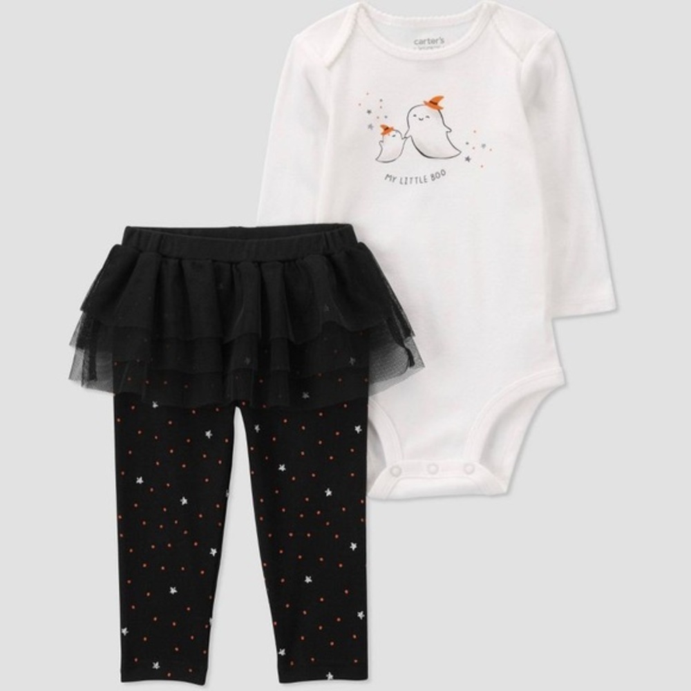 Carter's Just One You 'My Little Boo' Top and Bottom Set nwt Halloween 12m